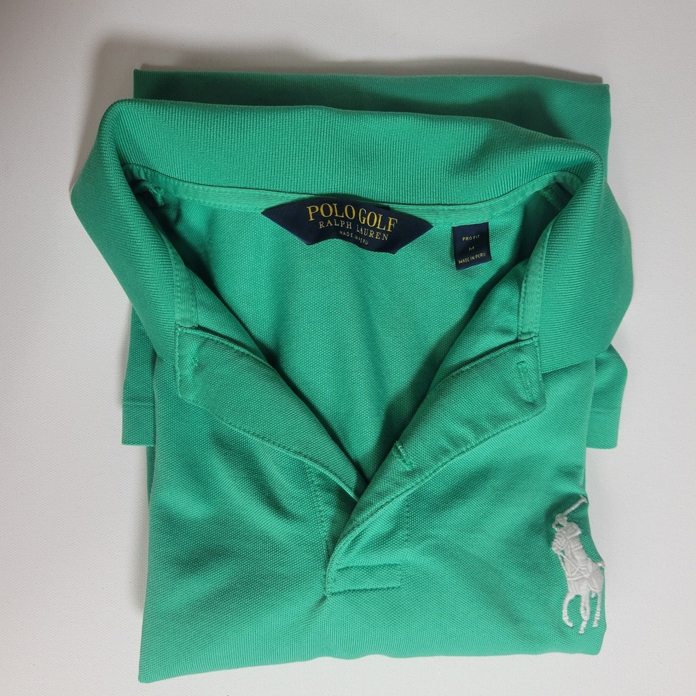 Polo Golf Ralph Lauren Polo Shirt Mens M Green Big Pony Performance Country Club - Picture 7 of 8
